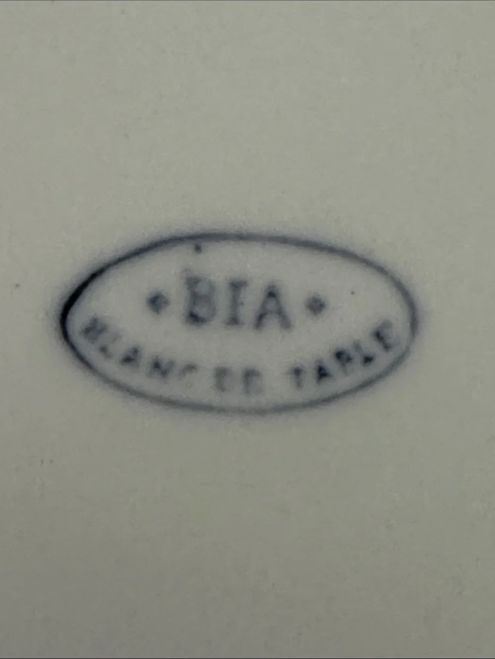 BIA Blanc De Table Casserole Dish With Lid Round White Blue Ribbed 8.5”x 4.5”